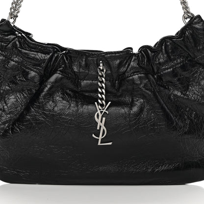 Saint Laurent Calfskin Pac Ruched Hobo Black 8 of 10