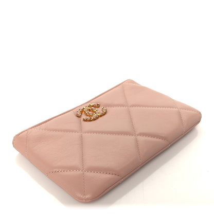 Chanel Shiny Goatskin Quilted Small Chanel 19 Pouch Pink 4 of 8