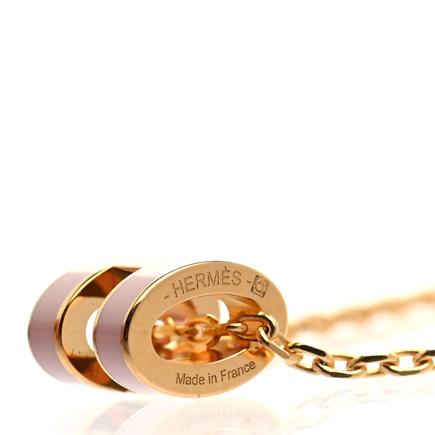 Lacquered Rose Gold Mini Pop H Pendant Necklace Rose Dragee