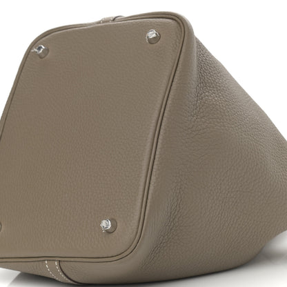 Hermes Taurillon Clemence Picotin Lock 22 MM Etoupe 10 of 12