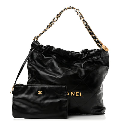 Chanel Shiny Calfskin Quilted Chanel 22 Black 1 of 11