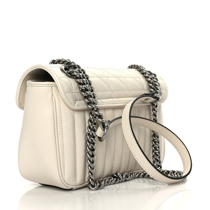 Gucci Calfskin Matelasse Aria Small GG Marmont Shoulder Bag Mystic White 3 of 9