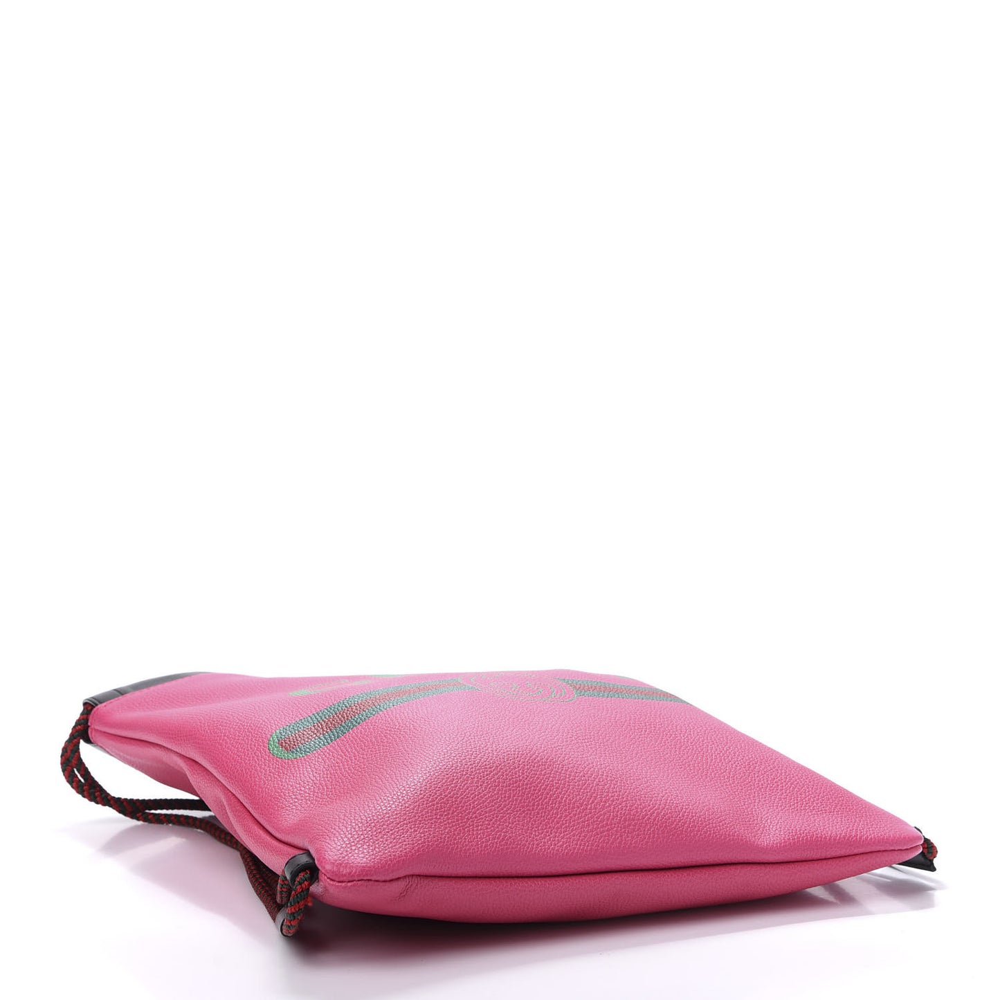 Grained Calfskin Logo Drawstring Backpack Box Pink Green Black