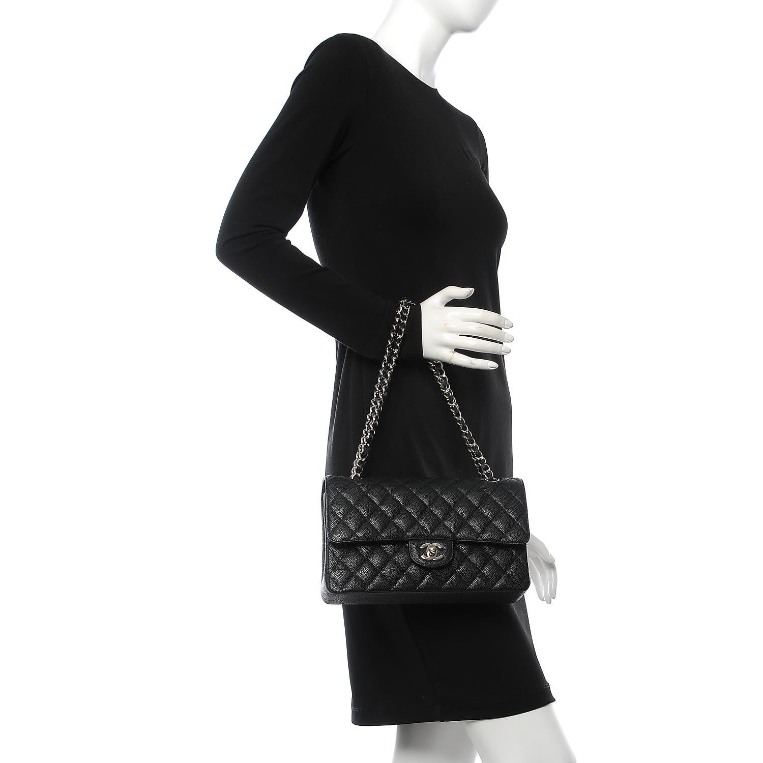 Chanel Caviar Quilted Medium Double Flap Black 3 of 8
