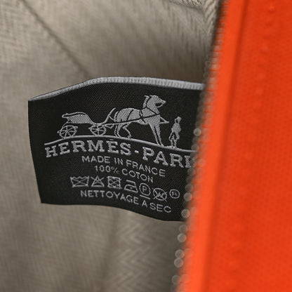 Hermes Canvas Large Bride-A-Brac Pouch Orange Feu Burgundy 6 of 8