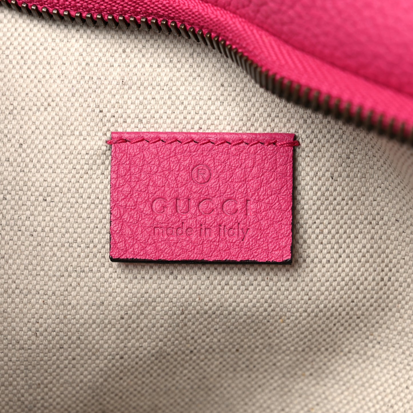 Grained Calfskin Small Logo Belt Bag Box Pink Green