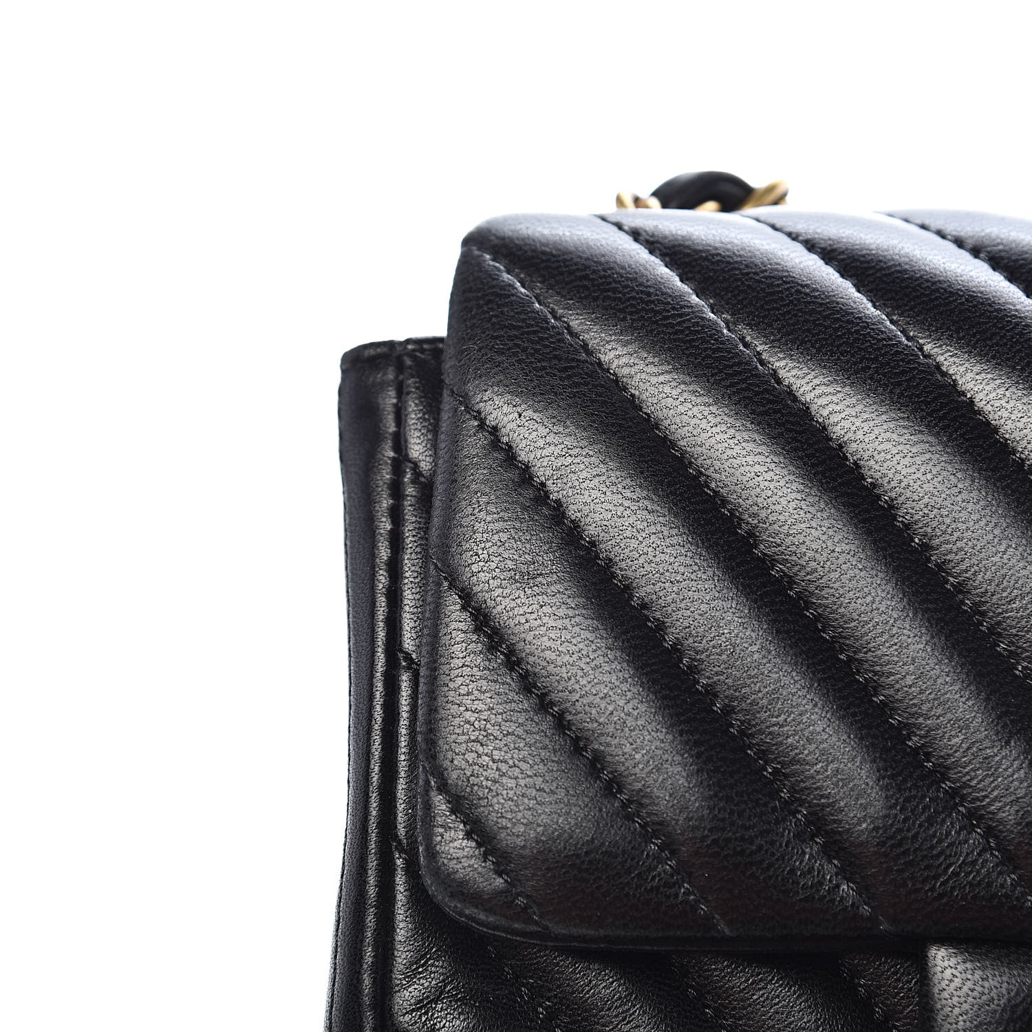 Chanel Lambskin Chevron Quilted Mini Square Flap Black 9 of 13