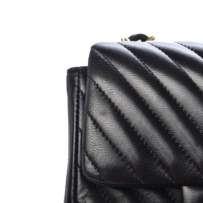 Chanel Lambskin Chevron Quilted Mini Square Flap Black 9 of 13