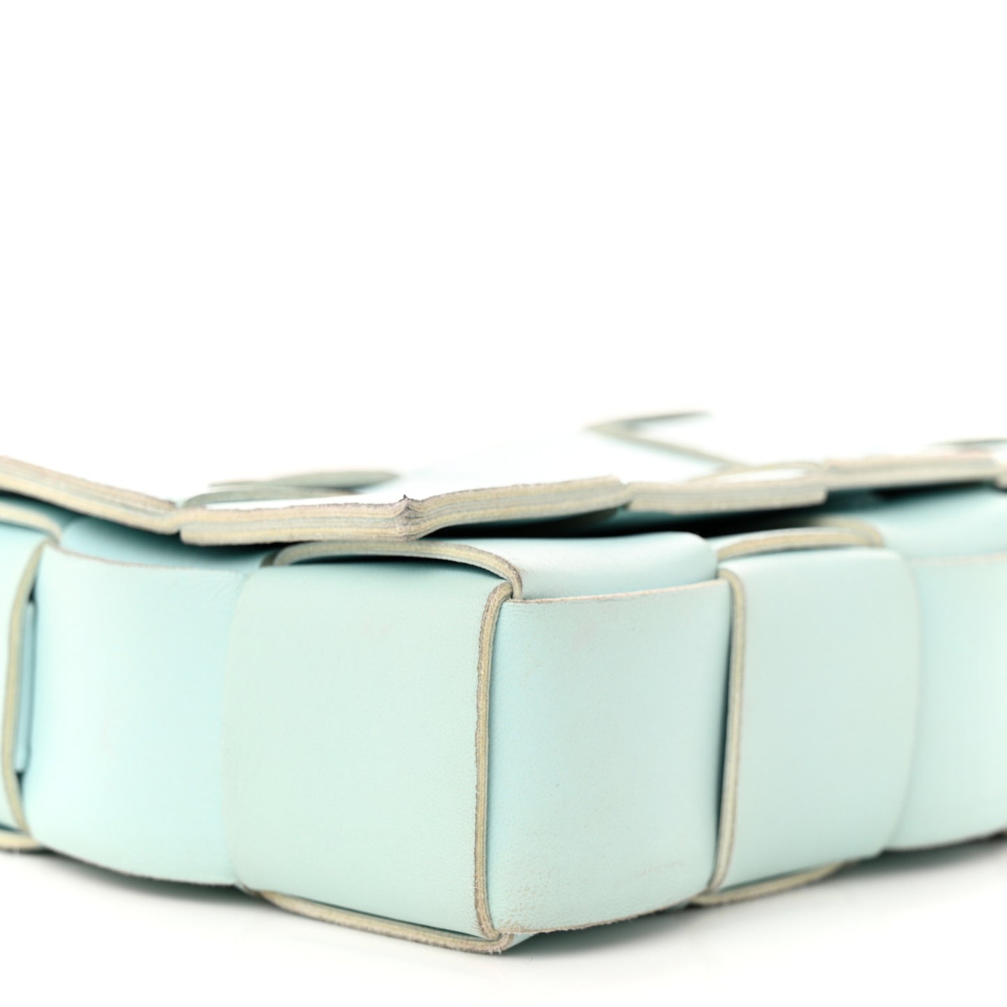 Nappa Maxi Intreccio Cassette Bag Teal Washed