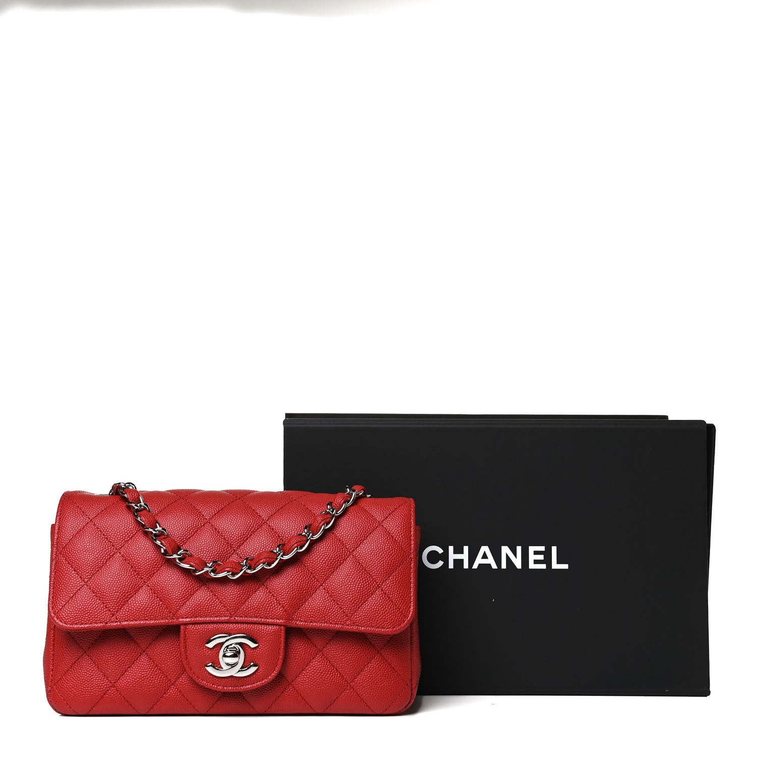 Chanel Caviar Quilted Mini Rectangular Flap Red 12 of 12