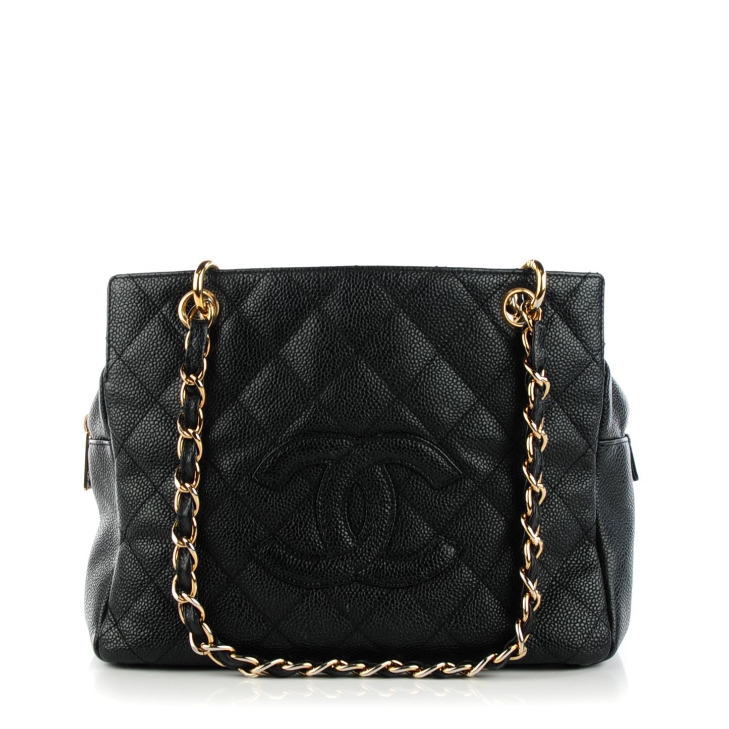 Caviar Quilted Petit Timeless Tote PTT Black