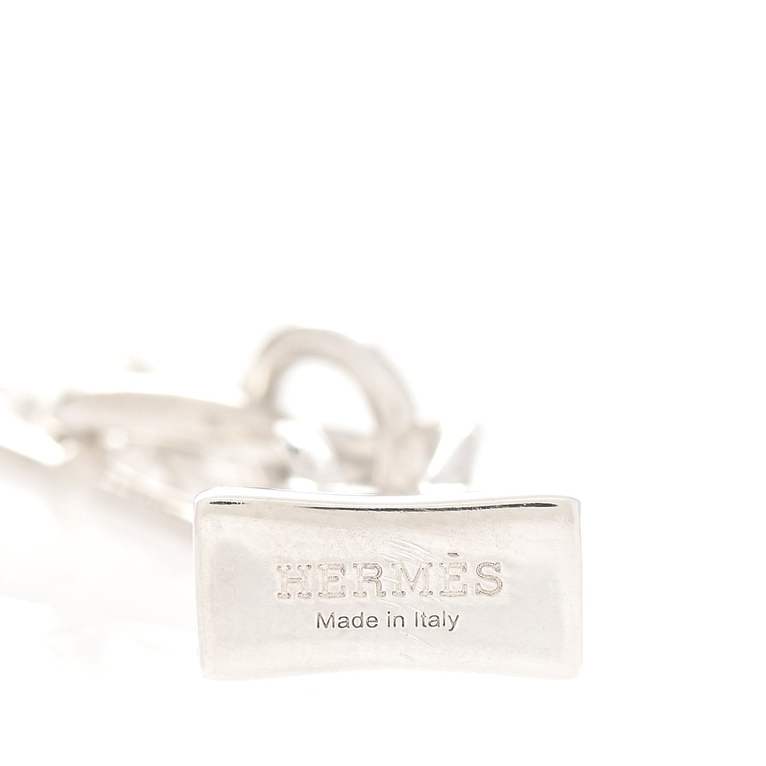 Hermes Sterling Silver Birkin Amulette Pendant Necklace 4 of 6