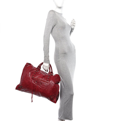 Balenciaga Agneau Classic Hardware Weekender Rouge Theatre 2 of 14