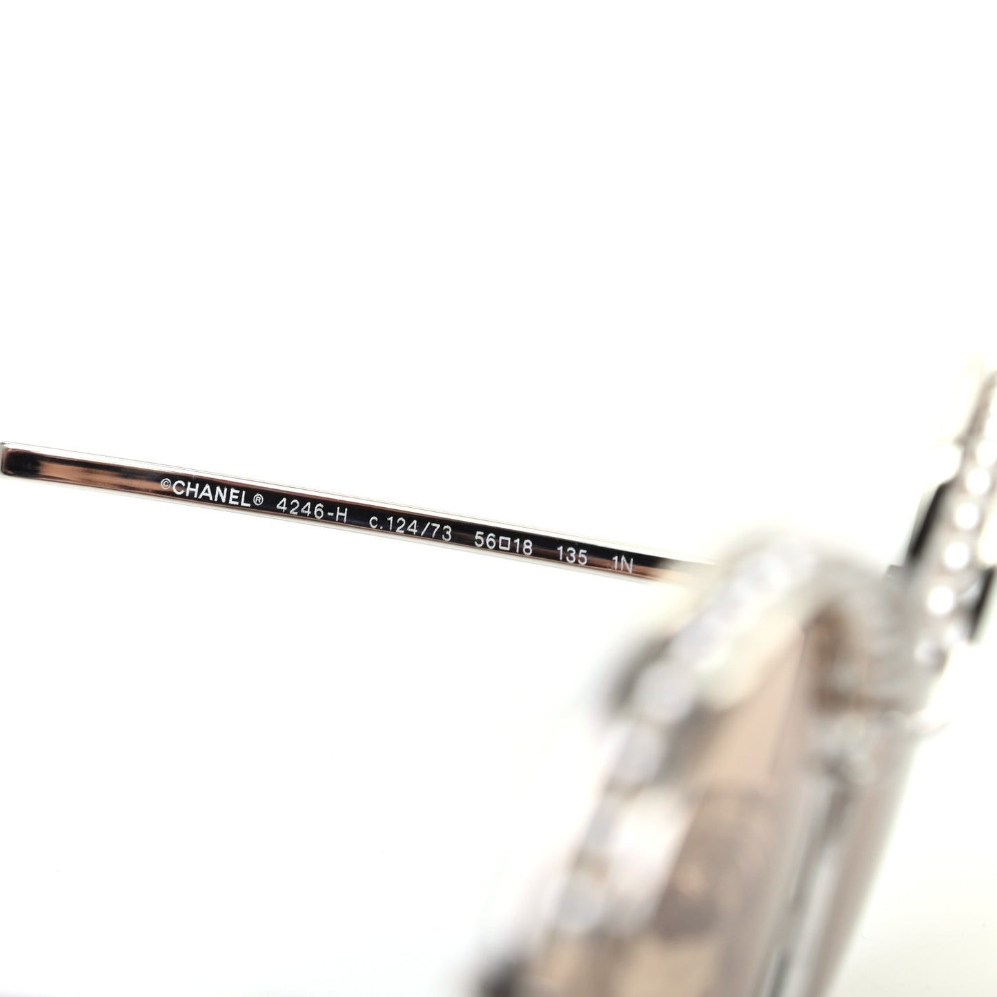Metal Pearl Sunglasses 4246-H Silver Beige