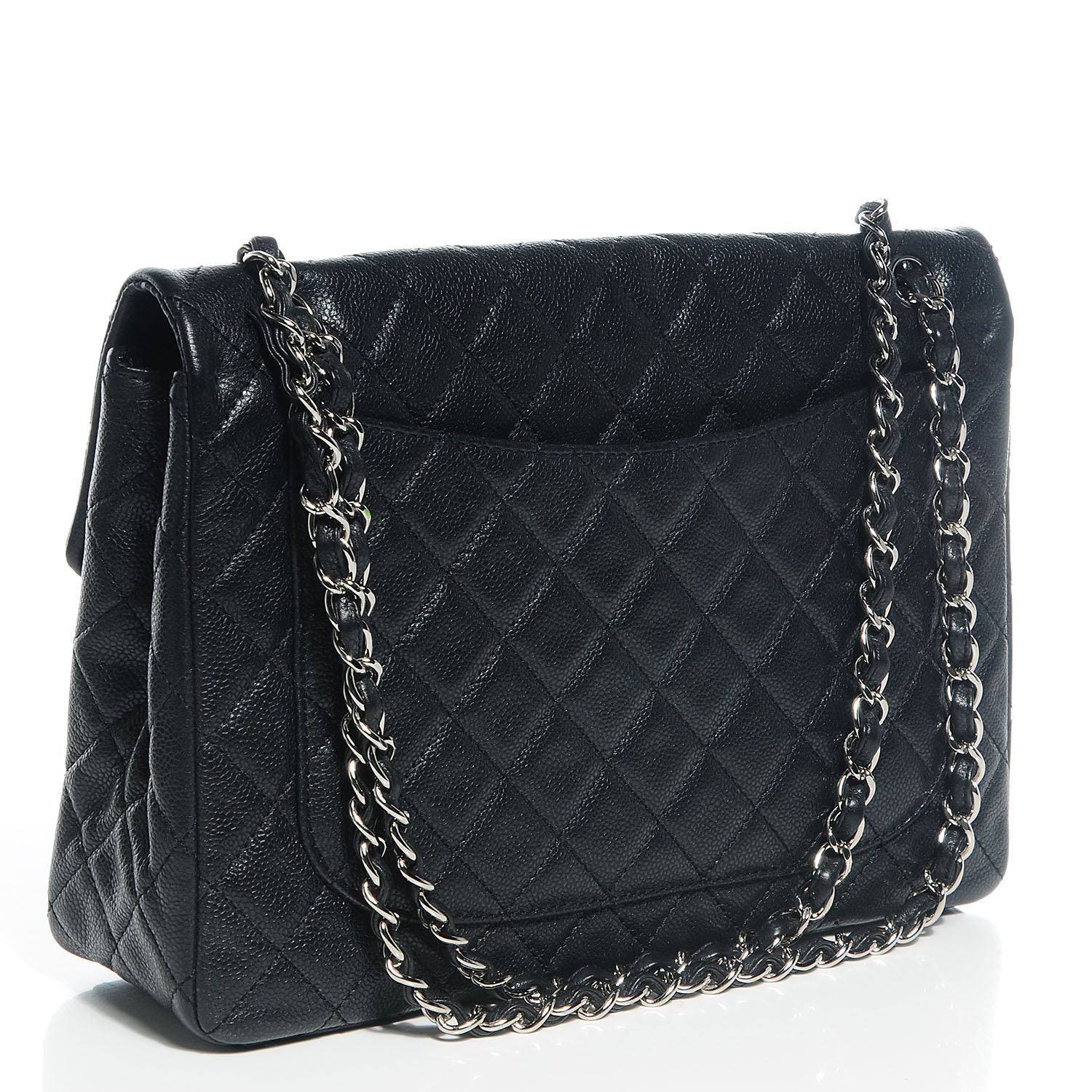 Chanel Washed Caviar Maxi Single Flap Black 3 of 8