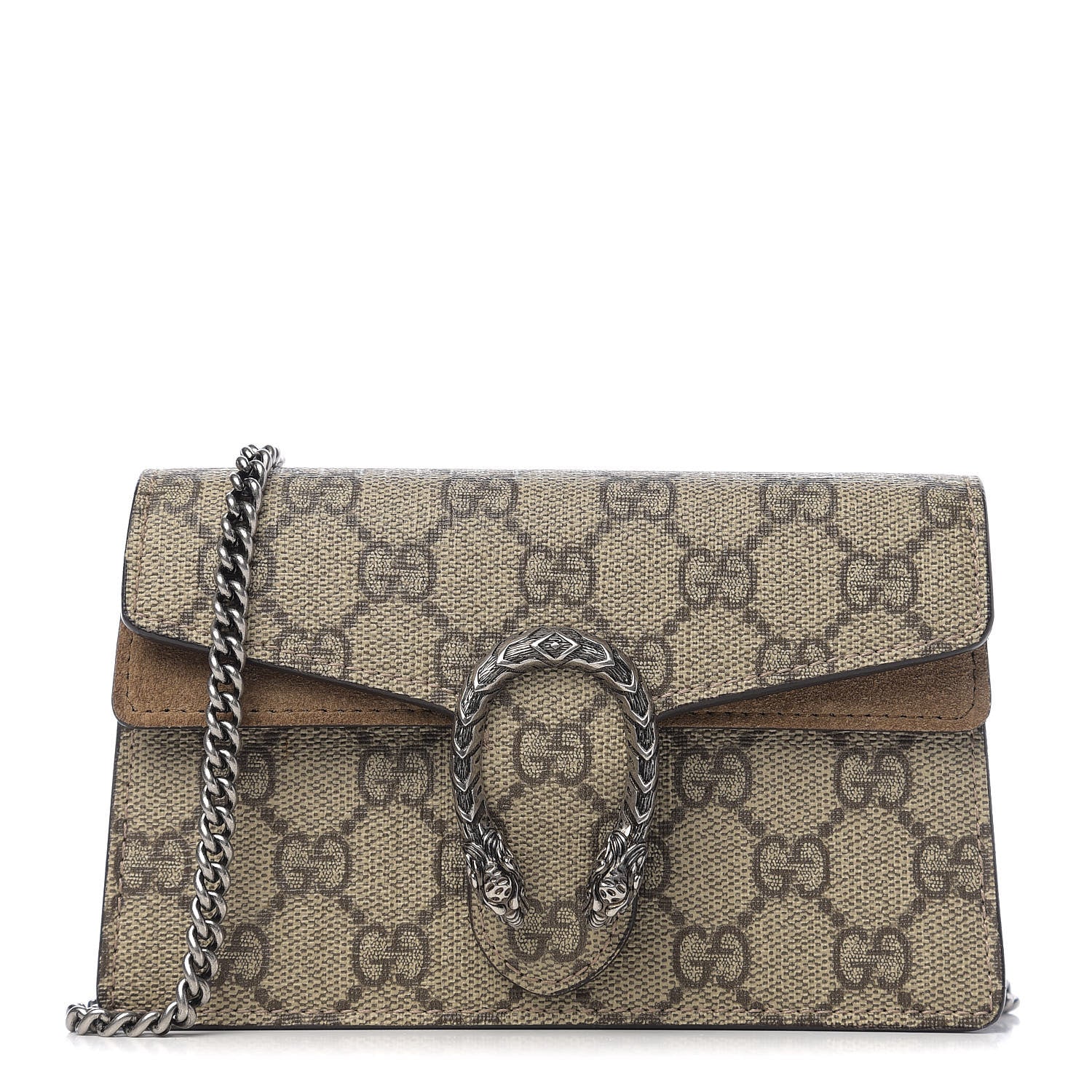 Gucci GG Supreme Monogram Super Mini Dionysus Shoulder Bag Taupe 1 of 9