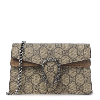 Gucci GG Supreme Monogram Super Mini Dionysus Shoulder Bag Taupe 1 of 9