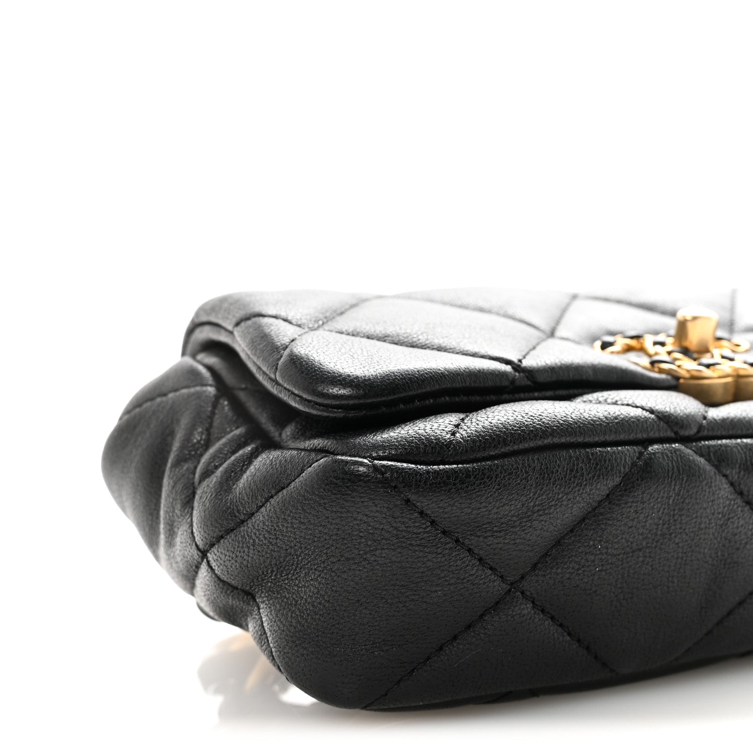 Chanel Goatskin Quilted Chanel 19 Waist Bag Black 9 of 10