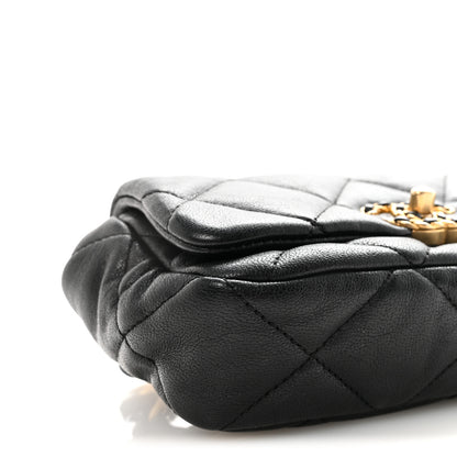 Chanel Goatskin Quilted Chanel 19 Waist Bag Black 9 of 10
