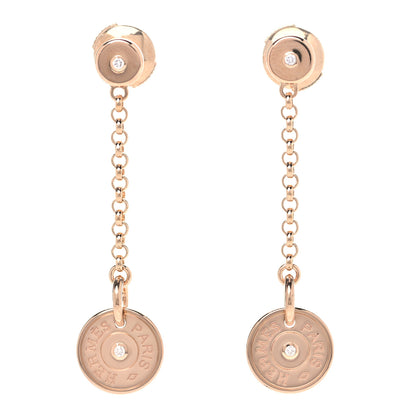 Hermes 18K Rose Gold Diamond Gambade Clou de Selle Earrings 1 of 6
