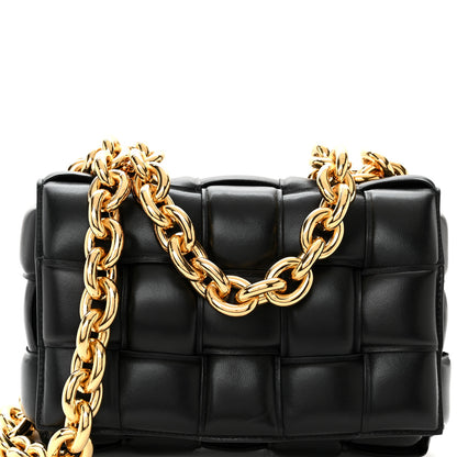 Bottega Veneta Lambskin Maxi Intreccio Padded Chain Cassette Crossbody Bag Black 7 of 10