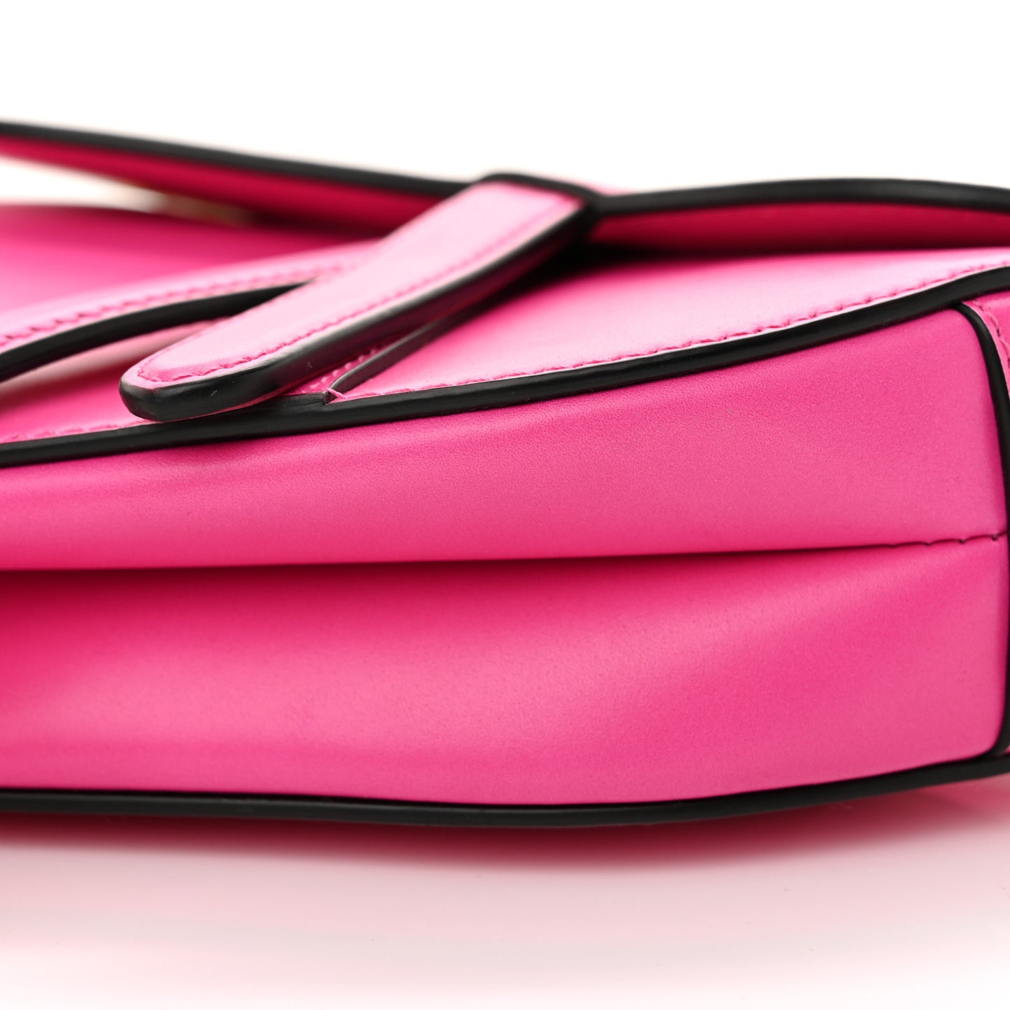 Supple Calfskin Mini Saddle Bag With Strap Passion Pink