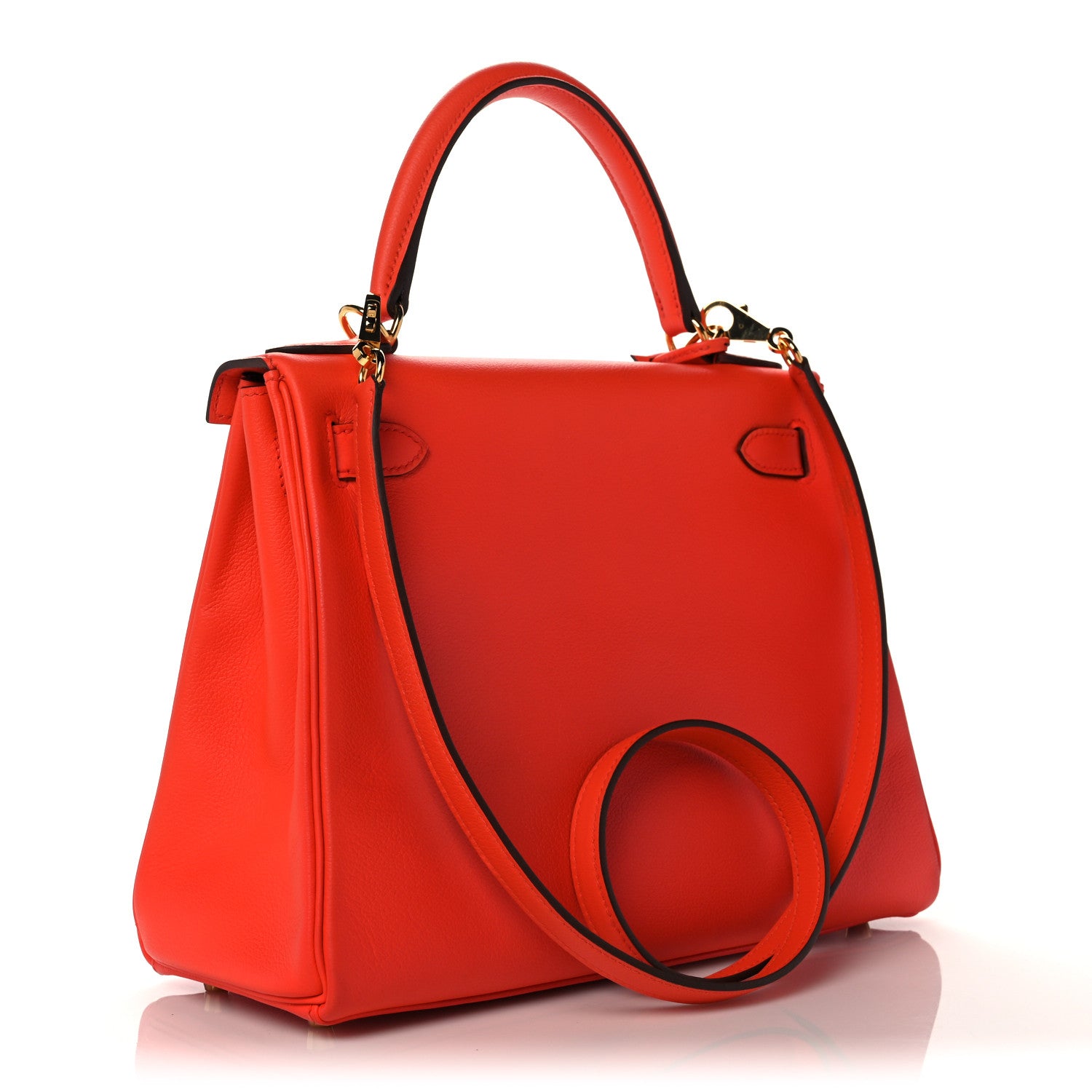 Hermes Evercolor Kelly Retourne 28 Orange Poppy 2 of 41