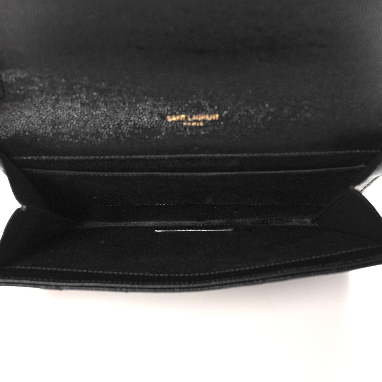 Grain De Poudre Matelasse Chevron Monogram Envelope Clutch Black