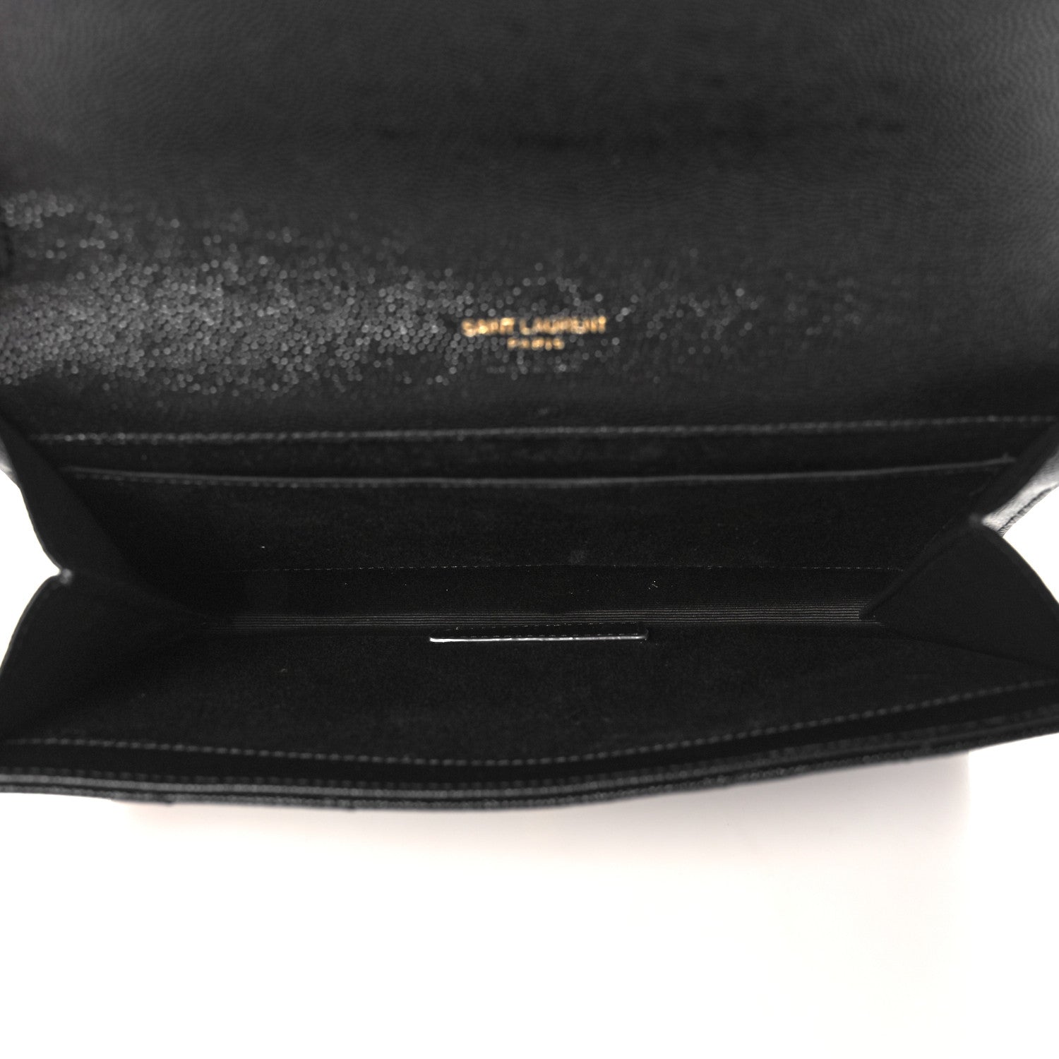 Saint Laurent Grain De Poudre Matelasse Chevron Monogram Envelope Clutch Black 7 of 11