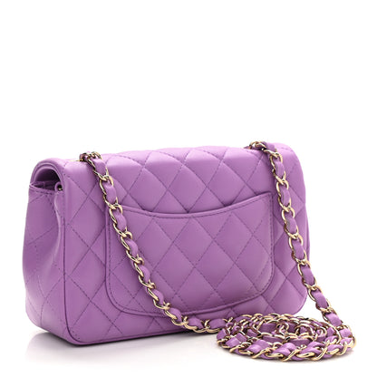 Chanel Lambskin Quilted Mini Rectangular Flap Purple 3 of 11