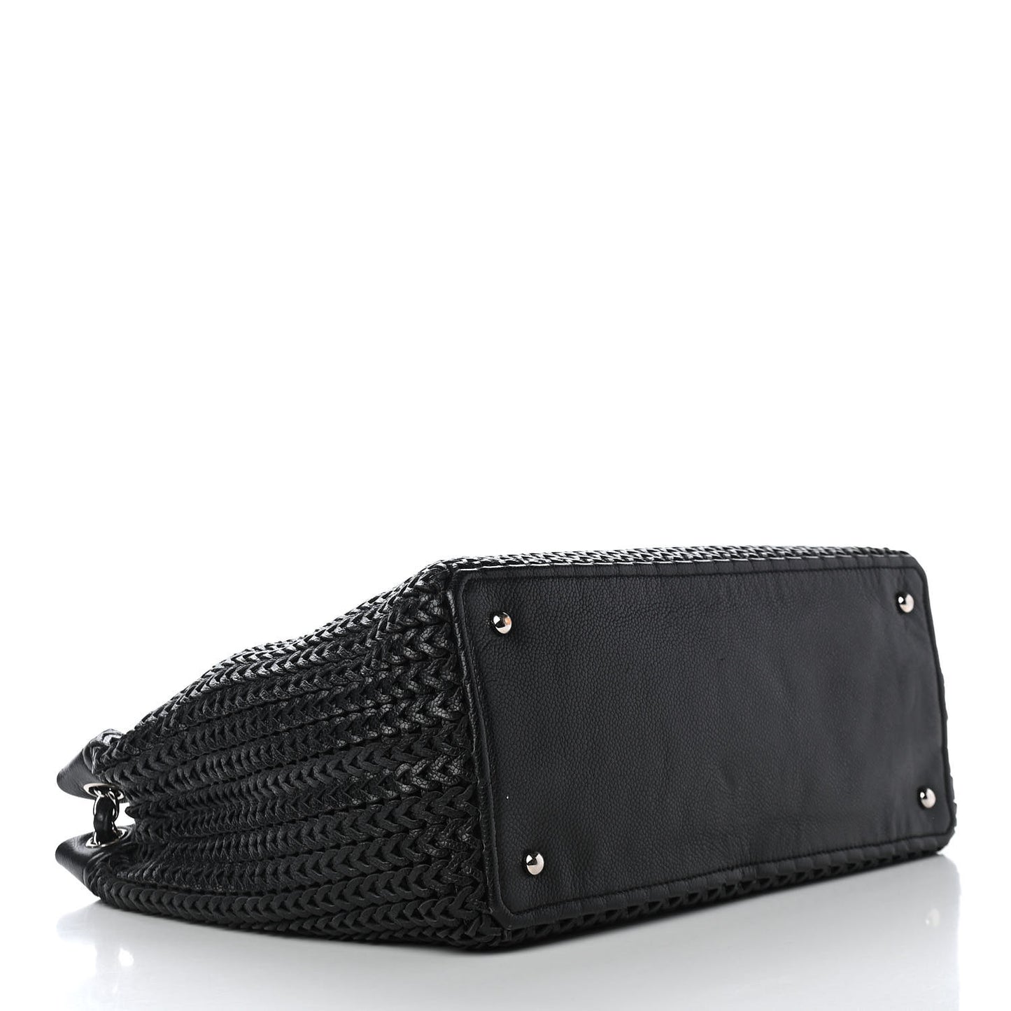 Calfskin Braided CC Tote Black