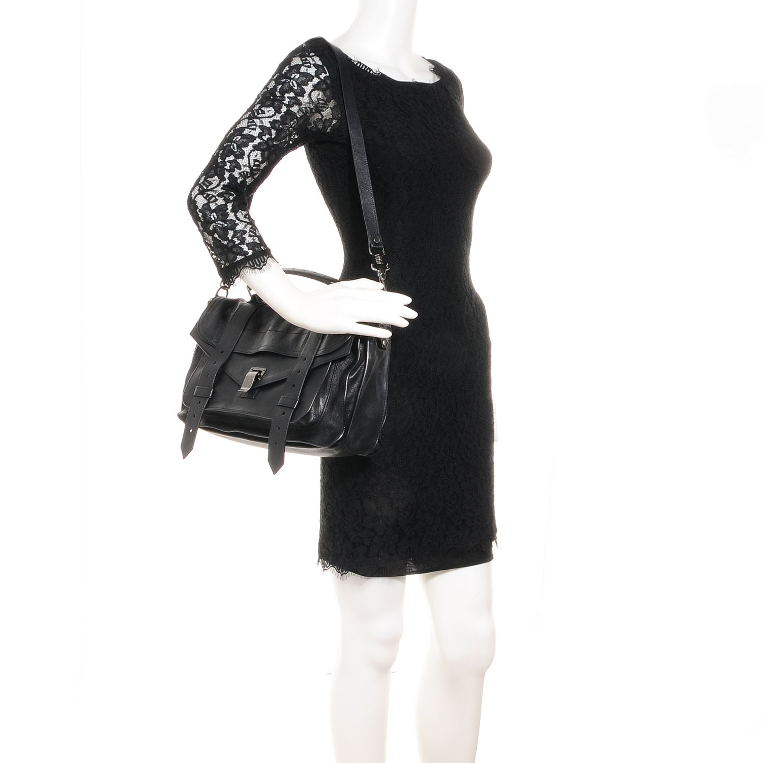 Proenza Schouler Lambskin PS1 Medium Satchel Black 2 of 15