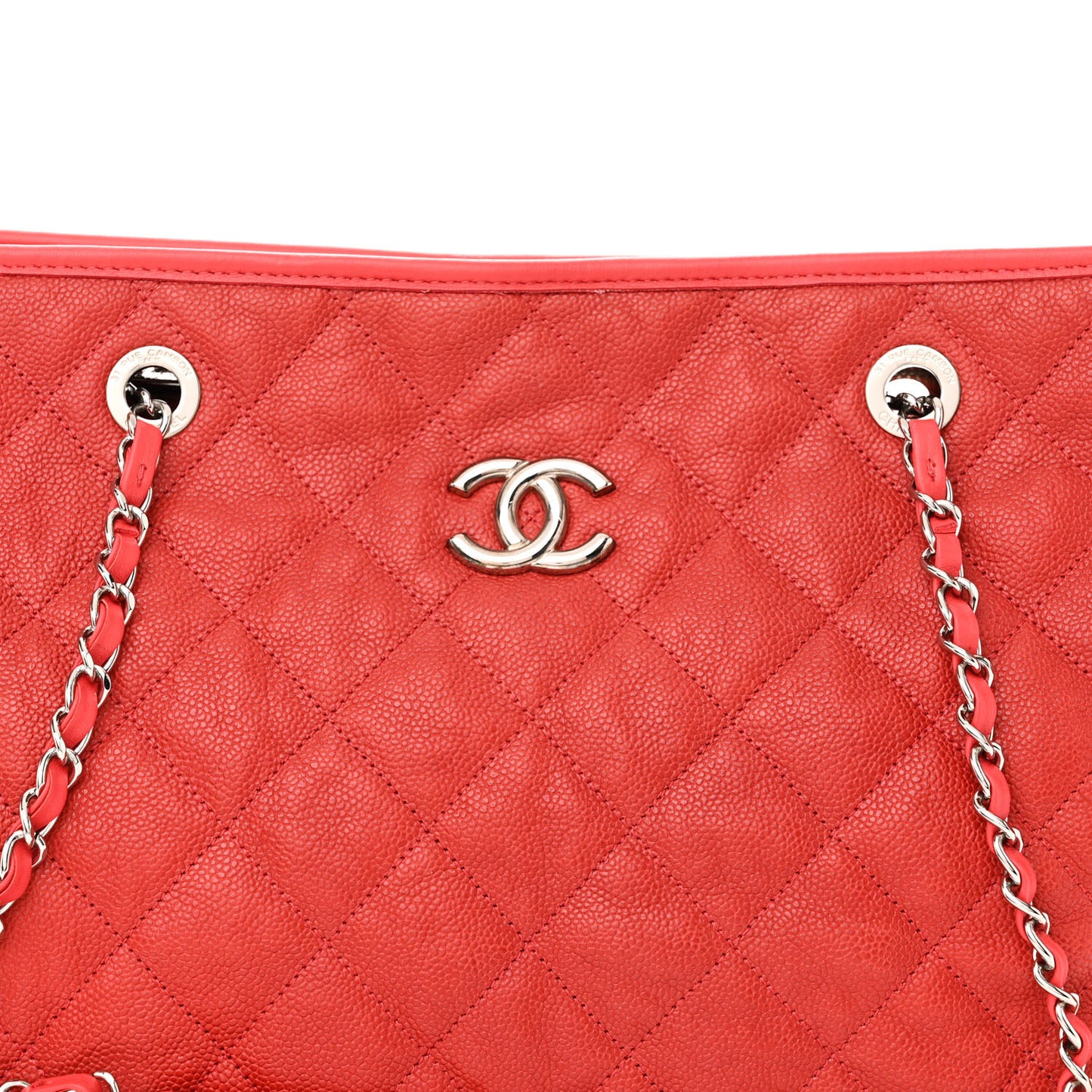 Caviar Quilted French Riviera Tote Red
