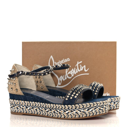 Christian Louboutin Miss Denim Madmonica 60 Platform Sandals 41 Lin Denim 9 of 9