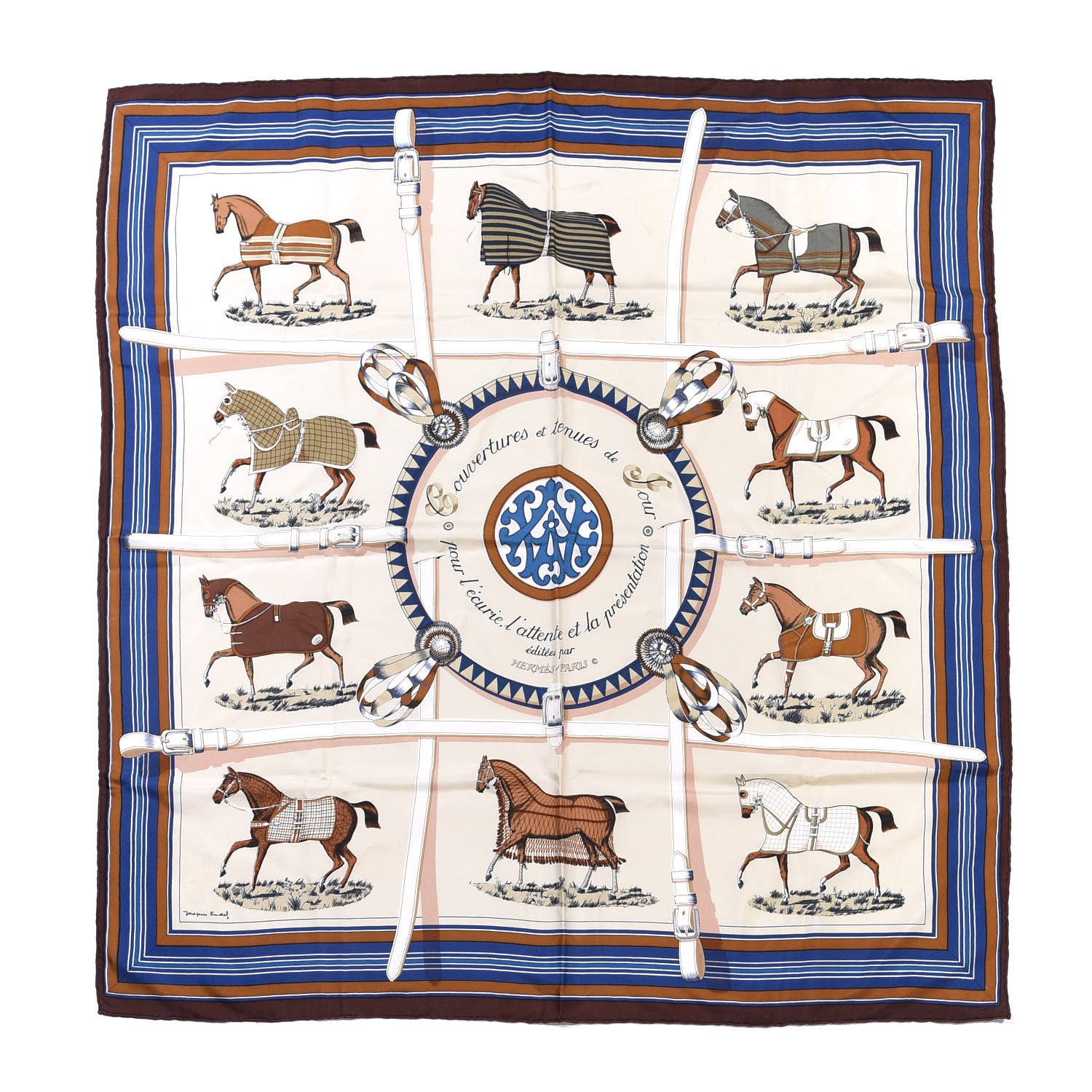 Hermes Silk Couvertures Et Tenues de Jour Scarf 90 1 of 3