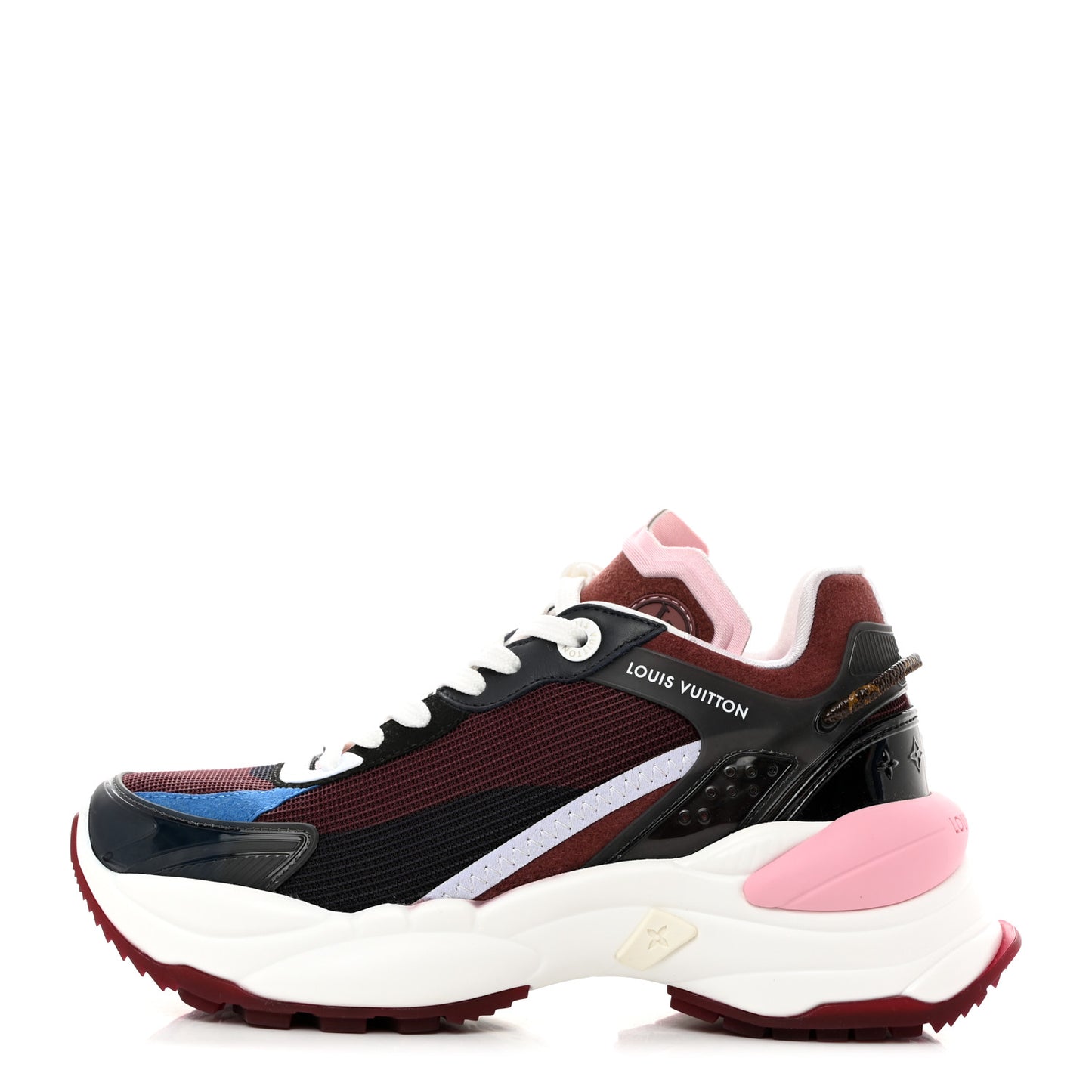 Mix Materials Suede Calfskin Run 55 Sneakers 35.5 Burgundy