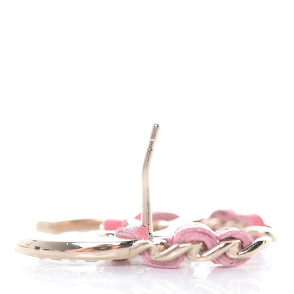 Chanel Crystal Baguette Lambskin Large CC Earrings Gold Pink 5 of 6