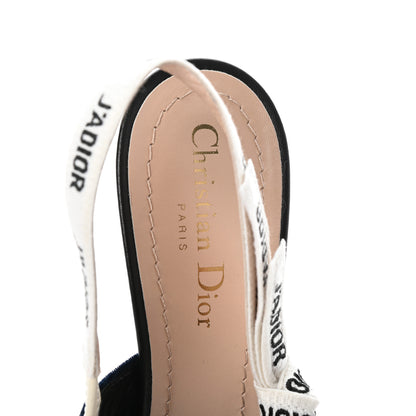 Christian Dior Velvet Ribbon J'Adoir Slingback 65mm Pumps 38.5 Deep Blue 5 of 7