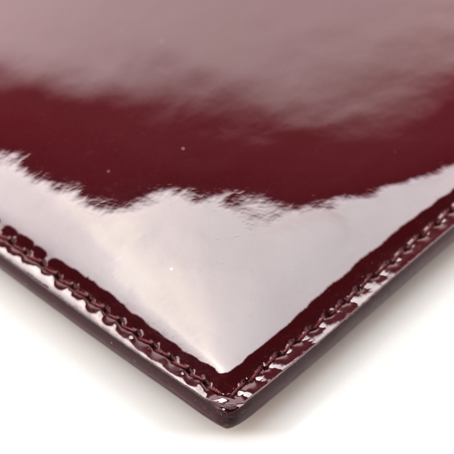 Patent Calfskin Monogram Uptown Clutch Dark Red Wine