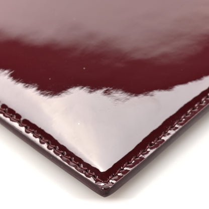 Saint Laurent Patent Calfskin Monogram Uptown Clutch Dark Red Wine 10 of 10