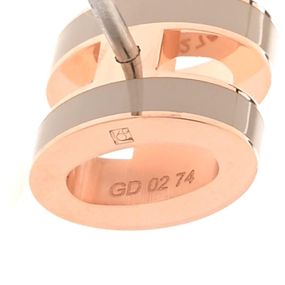 Hermes Rose Gold Lacquered Mini Pop H Earrings Marron Glace 4 of 5