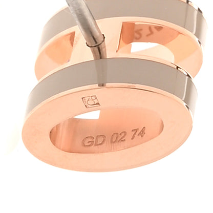 Hermes Rose Gold Lacquered Mini Pop H Earrings Marron Glace 4 of 5