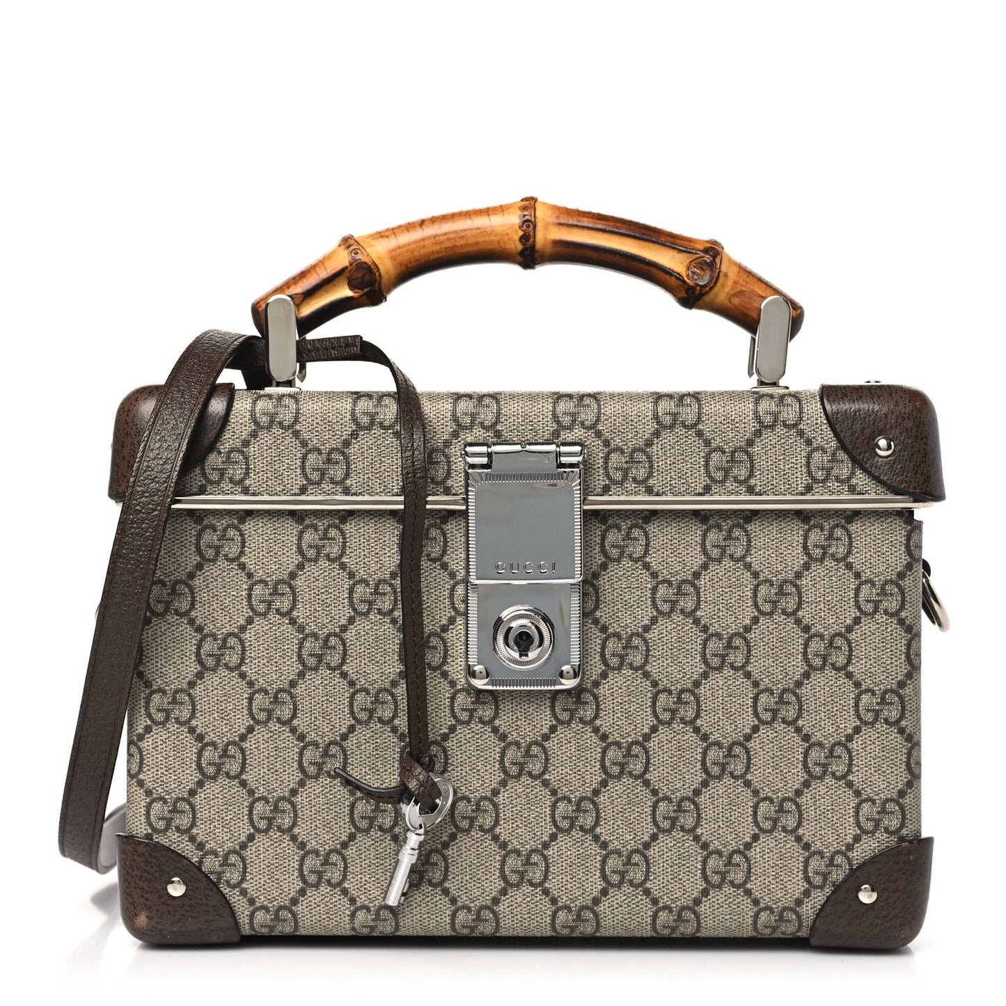 GG Supreme Monogram Globe-Trotter Beauty Case Brown