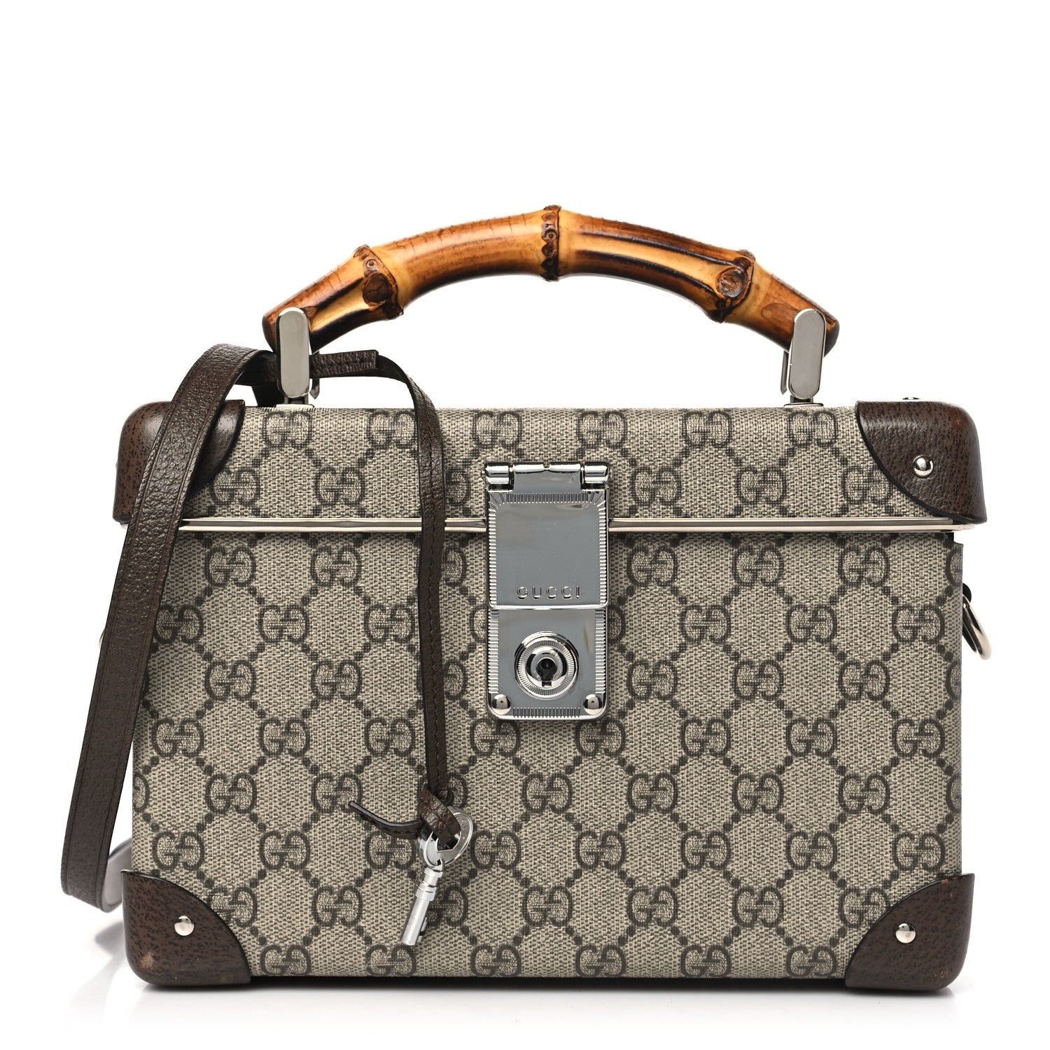Gucci GG Supreme Monogram Globe-Trotter Beauty Case Brown 1 of 10