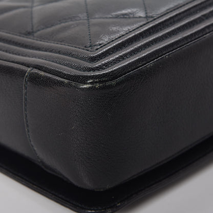 Chanel Goatskin Ombre Faded Quilted New Medium Boy Flap Dark Green 13 of 15