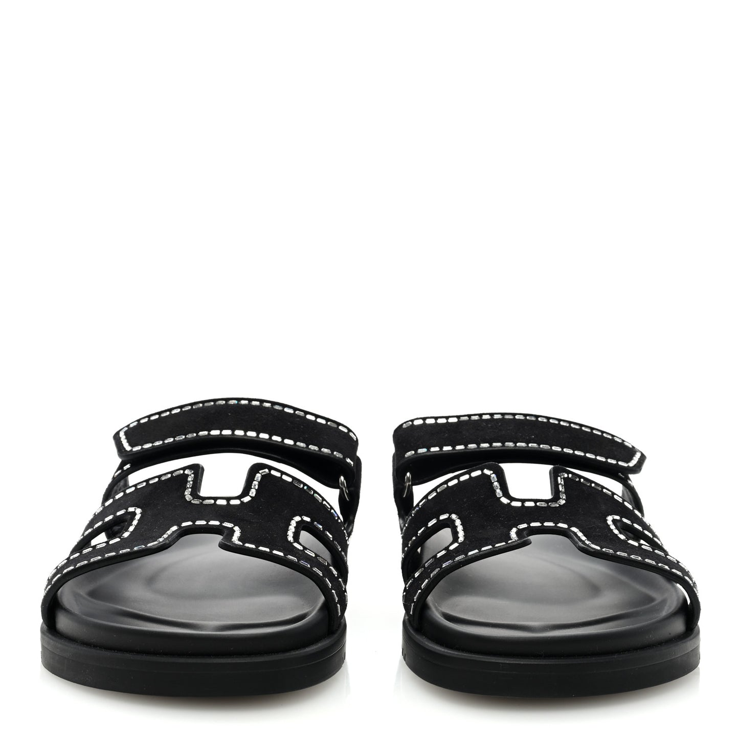 Suede Crystal Womens Chypre Sandals 37 Black