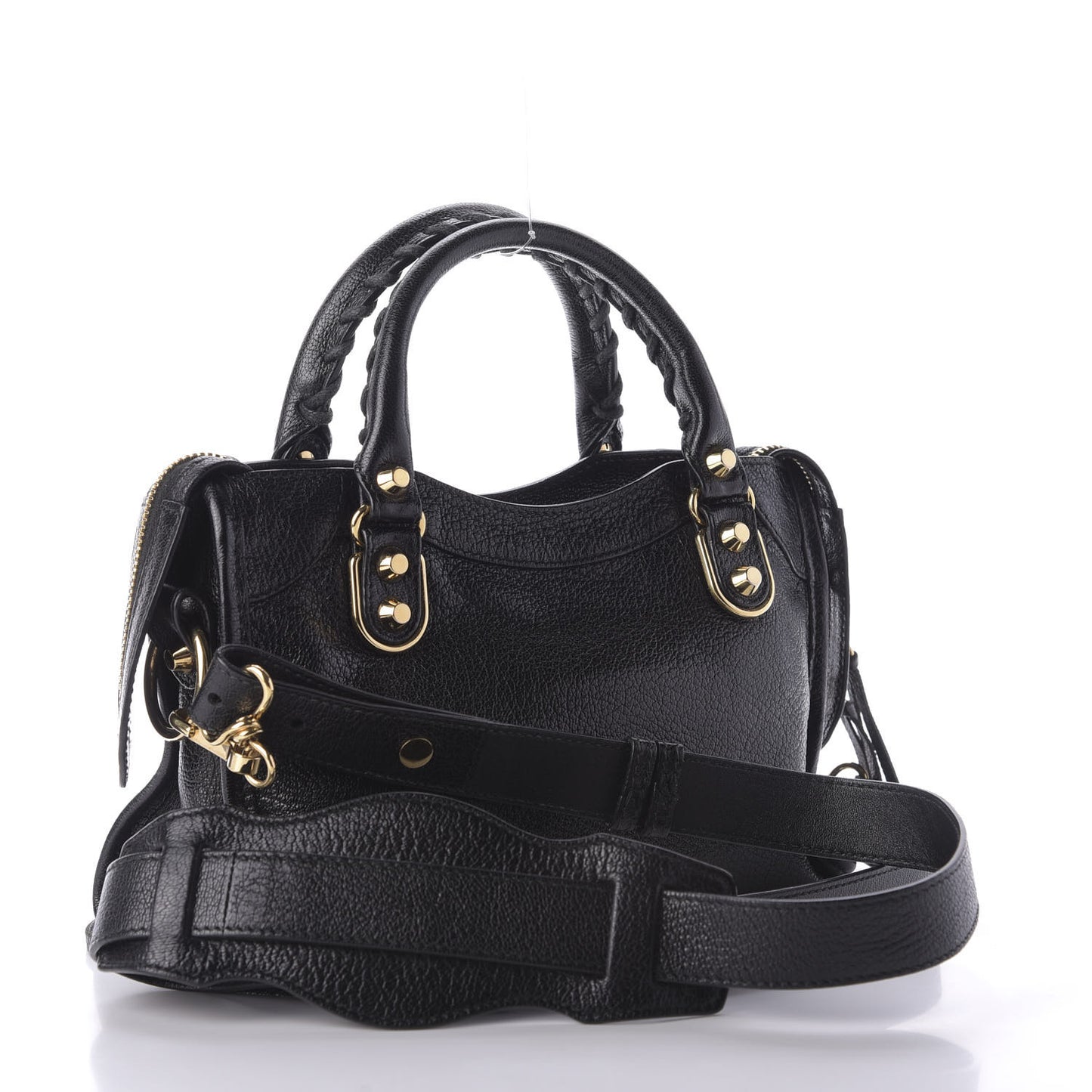 Chevre Gold Metallic Edge Hardware Mini City Black