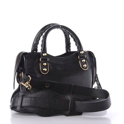 Balenciaga Chevre Gold Metallic Edge Hardware Mini City Black 3 of 9