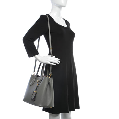 Prada Saffiano Cuir Medium Bi-Color Double Bag Marmo Granato 2 of 8