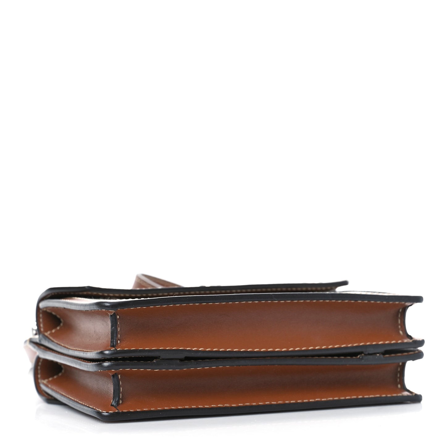 Smooth Calfskin Canvas Horseferry Print Mini Title Bag with Pocket Natural Malt Brown